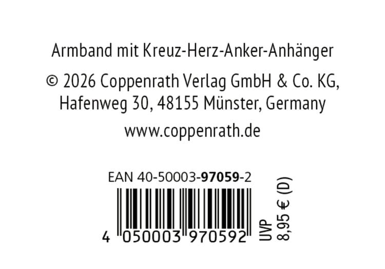 Produktbild: Armband &ndash; Armband mit Kreuz-Herz-Anker-Anh&auml;nger