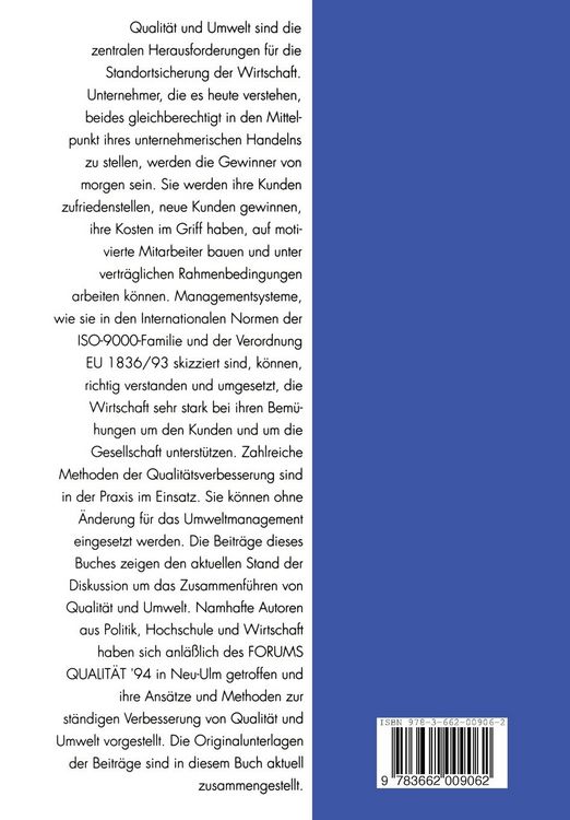 Produktbild: Management von Qualit&auml;t und Umwelt