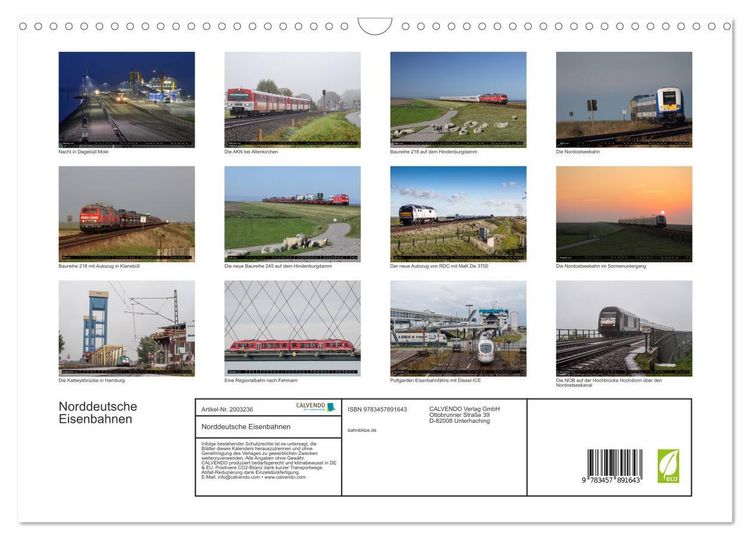 Produktbild: Norddeutsche Eisenbahnen (Wandkalender 2026 DIN A3 quer), CALVENDO Monatskalender
