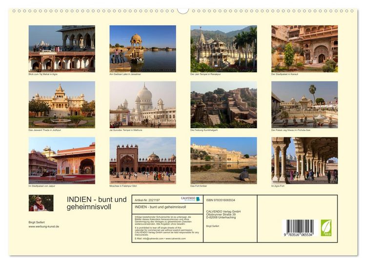 Produktbild: INDIEN - bunt und geheimnisvoll (hochwertiger Premium Wandkalender 2026 DIN A2 quer), Kunstdruck in Hochglanz