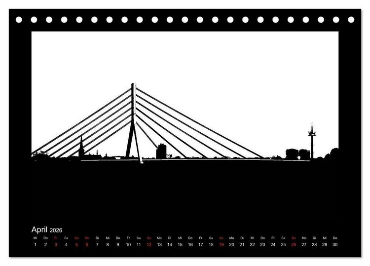 Produktbild: Ruhrpott und Niederrhein in Schwarzwei&szlig; (Tischkalender 2026 DIN A5 quer), CALVENDO Monatskalender