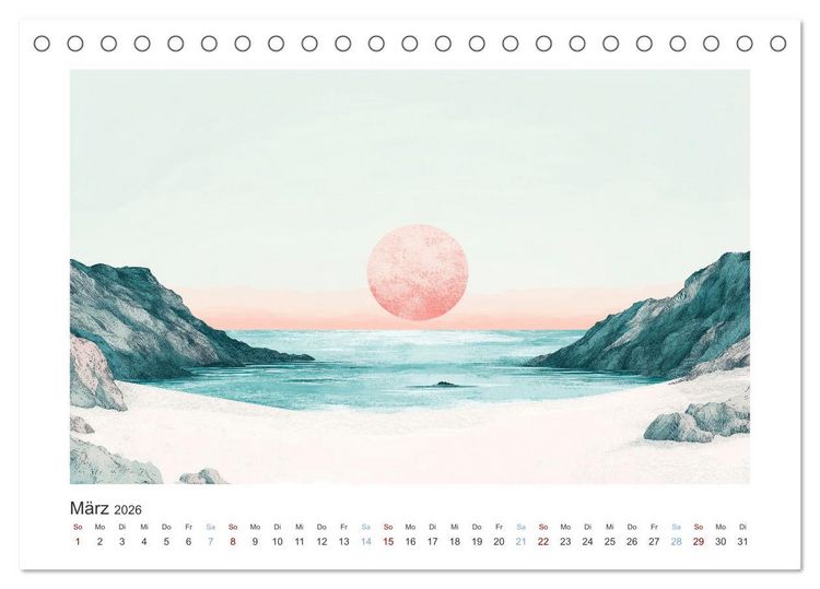 Produktbild: Die Wogen des Lichts (Tischkalender 2026 DIN A5 quer), CALVENDO Monatskalender