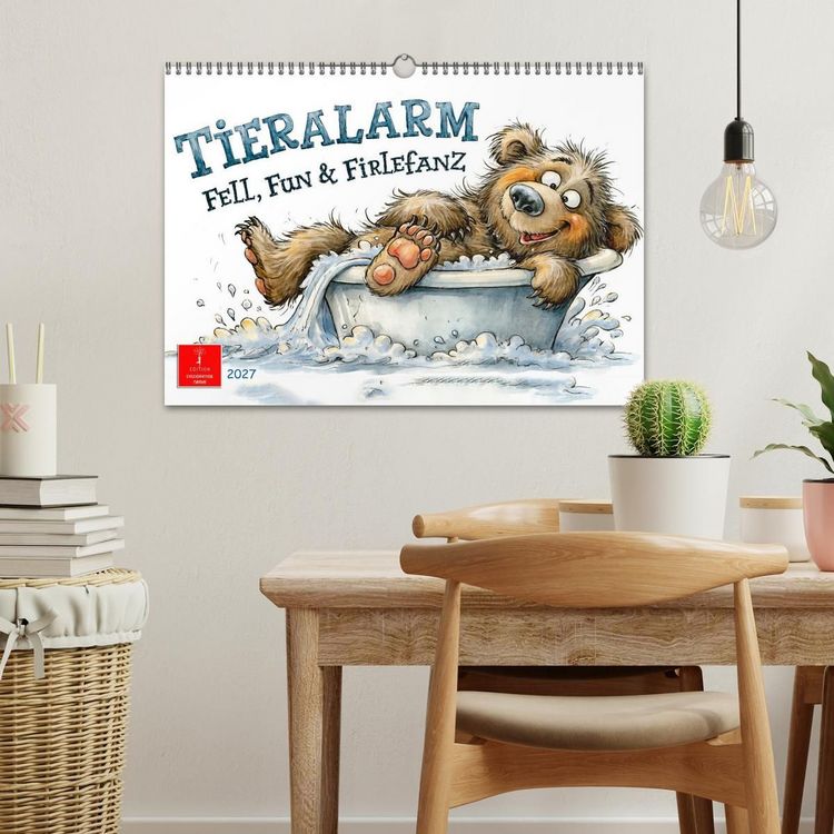 Produktbild: Tieralarm - Fell, Fun & Firlefanz (Wandkalender 2027 DIN A3 quer), CALVENDO Monatskalender