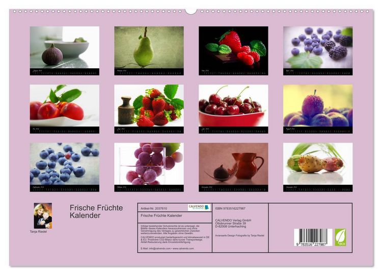 Produktbild: Frische Fr&uuml;chte Kalender (hochwertiger Premium Wandkalender 2026 DIN A2 quer), Kunstdruck in Hochglanz