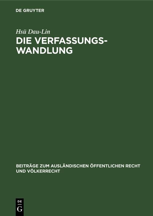 Produktbild: Die Verfassungswandlung