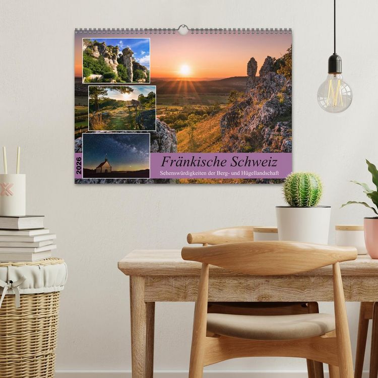 Produktbild: Fr&auml;nkische Schweiz - Sehensw&uuml;rdigkeiten der Berg- und H&uuml;gellandschaft (Wandkalender 2026 DIN A3 quer), CALVENDO Monatskalender