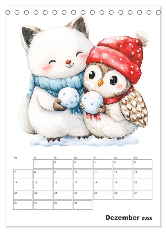 Produktbild: Mein tierischer Planer - Spa&szlig;iger Notiz-Kalender f&uuml;r Kinder (Tischkalender 2026 DIN A5 hoch), CALVENDO Monatskalender