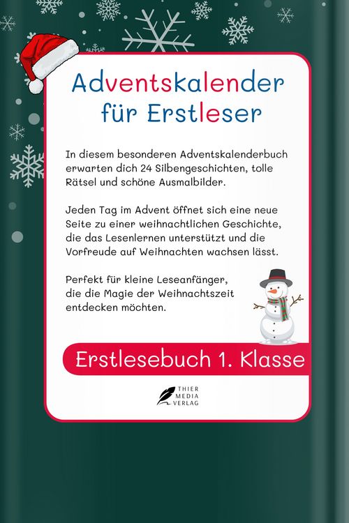 Produktbild: Silbenbuch 1. Klasse - Adventskalender f&uuml;r Erstleser