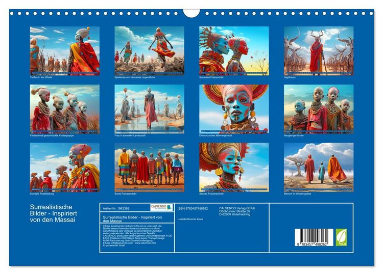 Produktbild: Surrealistische Bilder - Inspiriert von den Massai (Wandkalender 2026 DIN A3 quer), CALVENDO Monatskalender