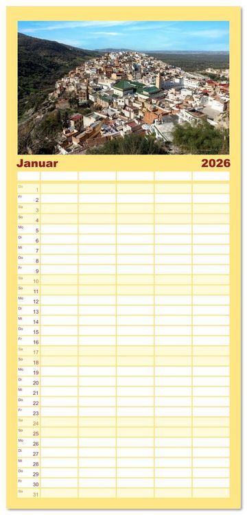 Produktbild: Familienplaner 2026 - Marokko, ein lebendiges Mosaik voller Farben. mit 5 Spalten (Wandkalender, 21 x 45 cm) CALVENDO