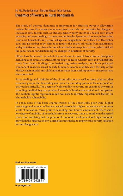 Produktbild: Dynamics of Poverty in Rural Bangladesh