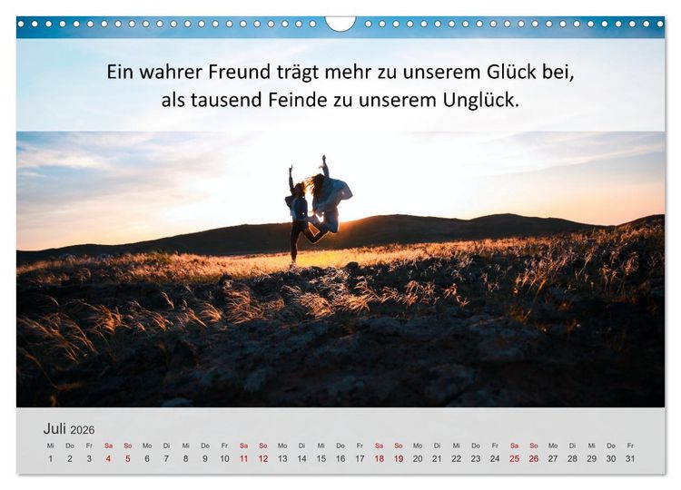 Produktbild: Motivationsspr&uuml;che Freundschaft (Wandkalender 2026 DIN A3 quer), CALVENDO Monatskalender