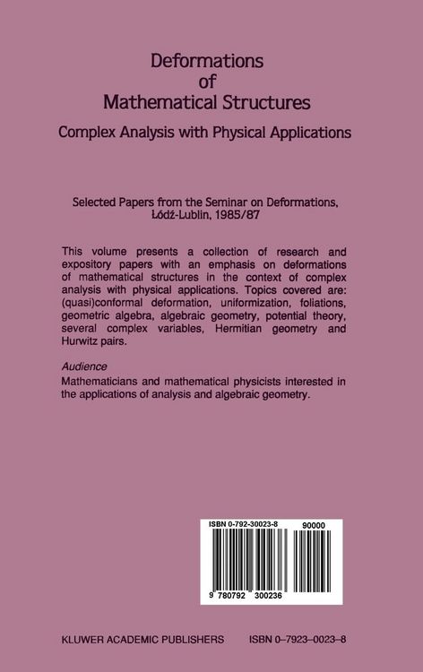 Produktbild: Deformations of Mathematical Structures