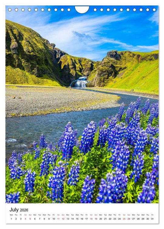 Produktbild: ICELAND, Most Scenic Earth Landscapes, Nature Wonders (Wall Calendar 2026 DIN A4 portrait), CALVENDO 12 Month Wall Calendar