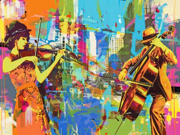 Produktbild: CALVENDO Puzzle Musiker im Pop-Art-Stil | 1000 Teile Lege-Gr&ouml;&szlig;e 64x48cm Foto-Puzzle f&uuml;r gl&uuml;ckliche Stunden