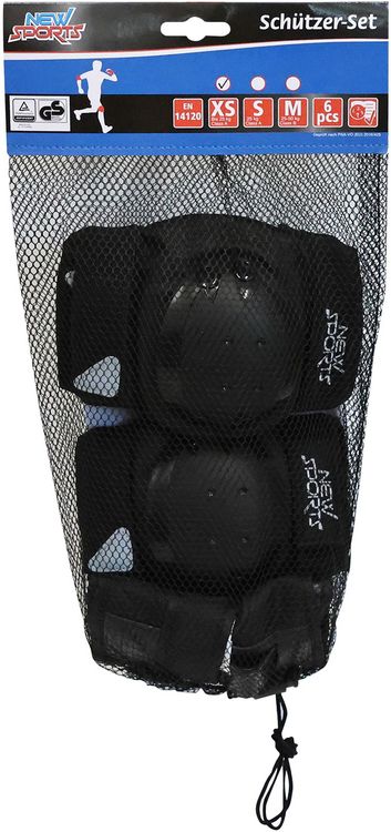 Produktbild: New Sports Sch&uuml;tzer-Set schwarz, Gr&ouml;&szlig;e XS bis 25 kg