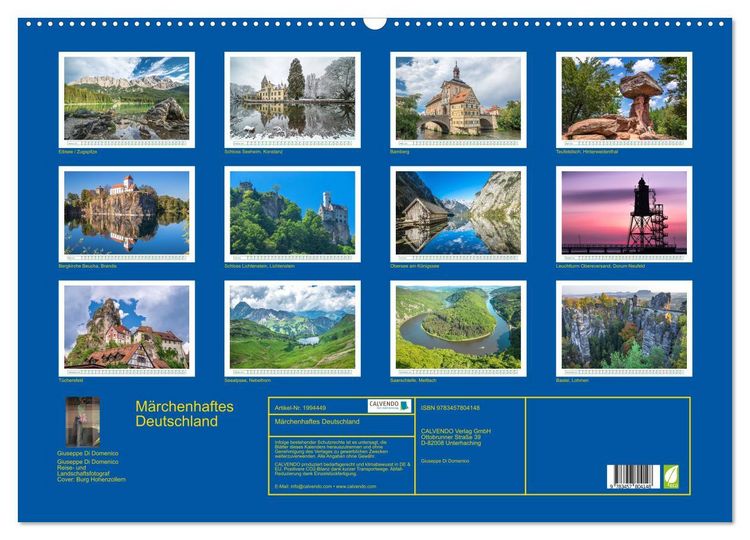 Produktbild: M&auml;rchenhaftes Deutschland (Wandkalender 2026 DIN A2 quer), CALVENDO Monatskalender