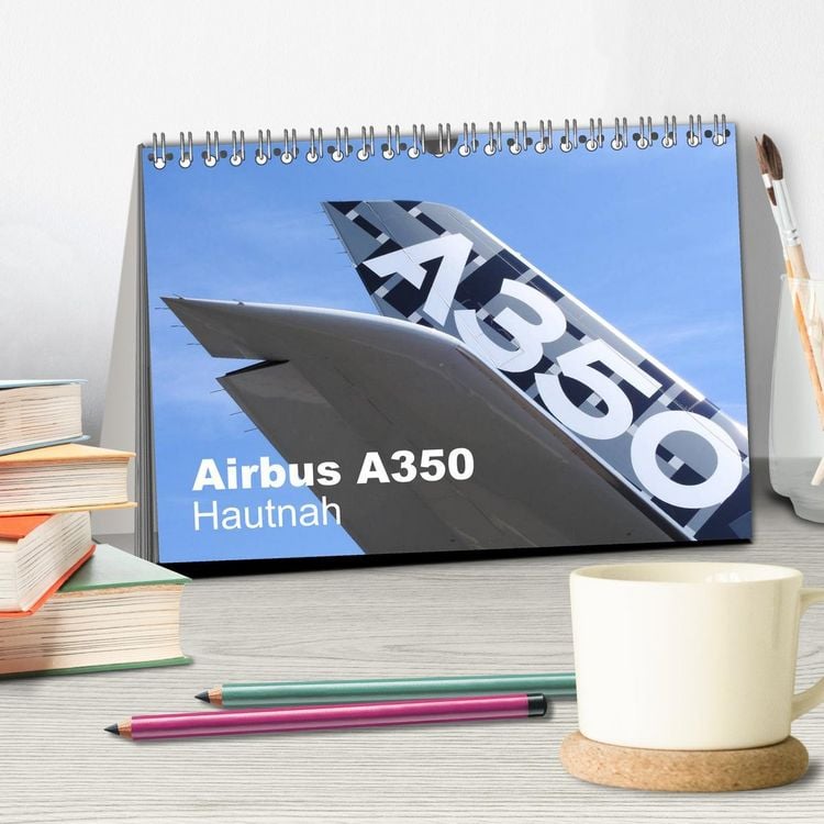 Produktbild: Airbus A350 Hautnah (Tischkalender 2026 DIN A5 quer), CALVENDO Monatskalender