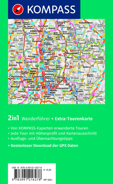 Produktbild: KOMPASS Wanderf&uuml;hrer Odenwald, 60 Touren