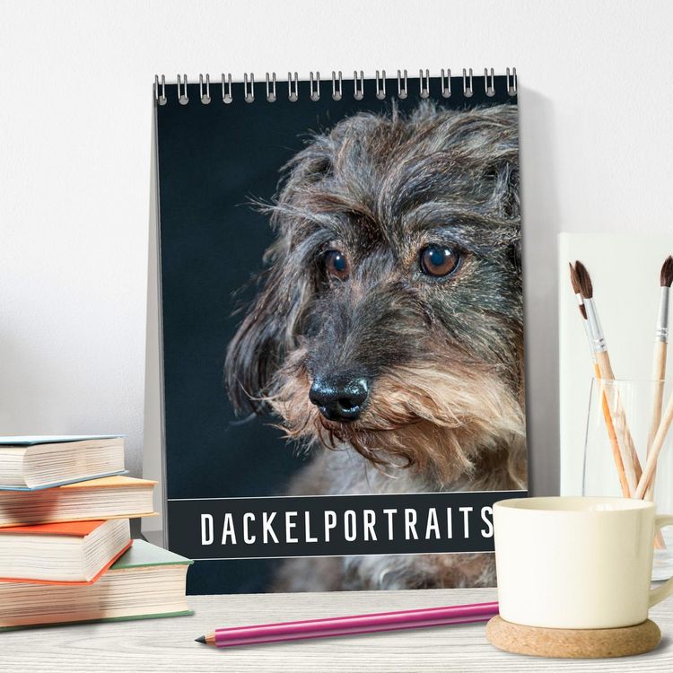 Produktbild: Dackelportraits (Tischkalender 2026 DIN A5 hoch), CALVENDO Monatskalender