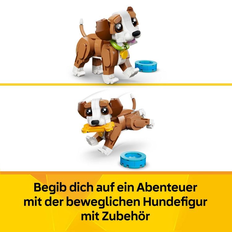 Produktbild: LEGO Creator 3-in-1-Set 31382 Niedliche Tiere: Verspielter Welpe, Spiel