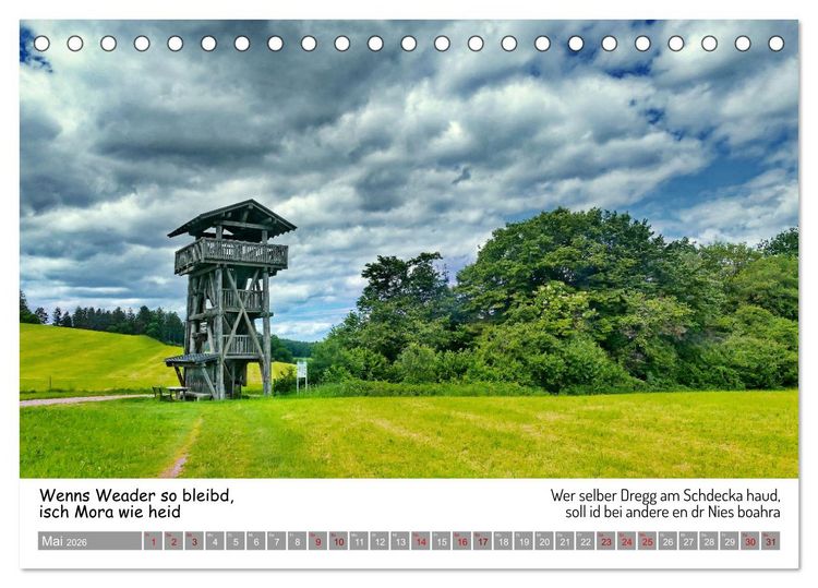 Produktbild: 03 Schw&auml;bische Sprichw&ouml;rter - D&ouml;s au no! (Tischkalender 2026 DIN A5 quer), CALVENDO Monatskalender
