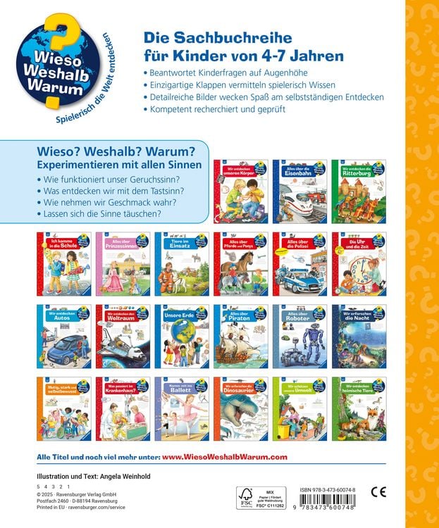 Produktbild: Wieso? Weshalb? Warum? Kernreihe, Band 31 - Experimentieren mit allen Sinnen