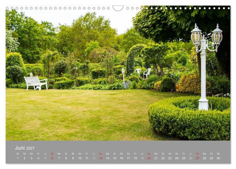 Produktbild: Romantische Garten-Paradiese (Wandkalender 2027 DIN A3 quer), CALVENDO Monatskalender