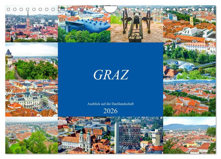 Produktbild: Graz - Ausblick auf die Dachlandschaft (Wandkalender 2026 DIN A4 quer), CALVENDO Monatskalender