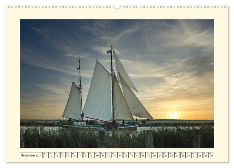 Produktbild: Segeln im Sonnenuntergang (Wandkalender 2027 DIN A2 quer), CALVENDO Monatskalender