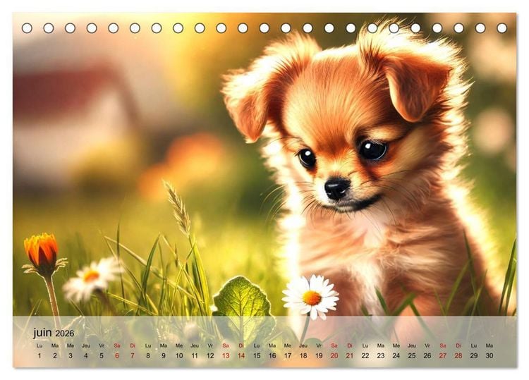 Produktbild: Chiots Chihuahua - Petits miracles (Calendrier de bureau 2026 DIN A5 vertical), CALVENDO calendrier mensuel