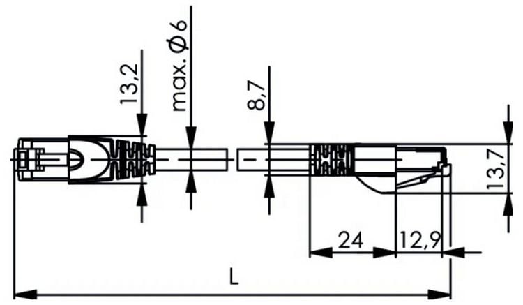 Produktbild: Teleg&auml;rtner 100127411 RJ45 Patchkabel CAT 6a S/FTP 2.6m Grau mit Knickschutzt&uuml;lle 1St.