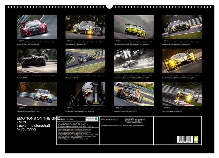 Produktbild: EMOTIONS ON THE GRID - VLN Langstreckenmeisterschaft N&uuml;rburgring (Wandkalender 2026 DIN A2 quer), CALVENDO Monatskalender