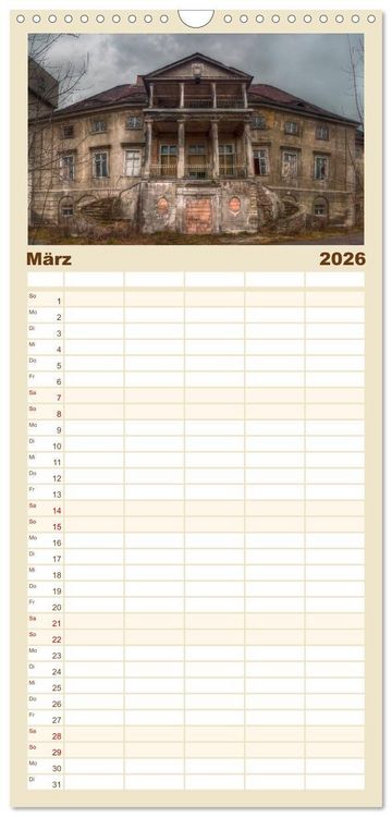 Produktbild: Familienplaner 2026 - Verlassene Orte im Harz mit 5 Spalten (Wandkalender, 21 x 45 cm) CALVENDO