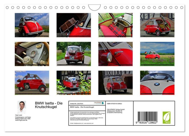Produktbild: BMW Isetta - Die Knutschkugel (Wandkalender 2026 DIN A4 quer), CALVENDO Monatskalender