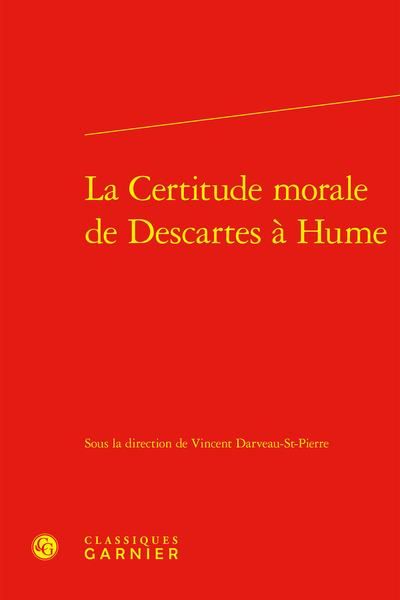 Produktbild: La certitude morale de Descartes &agrave; Hume