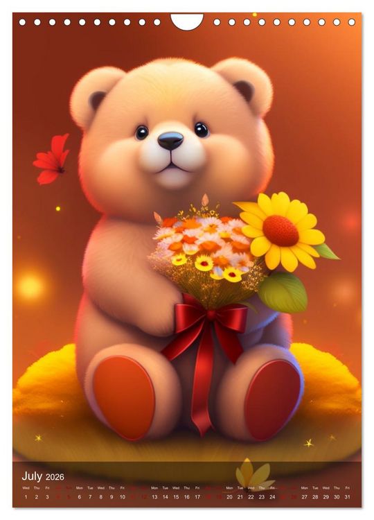 Produktbild: Cuddly Teddy Illustrations (Wall Calendar 2026 DIN A4 portrait), CALVENDO 12 Month Wall Calendar