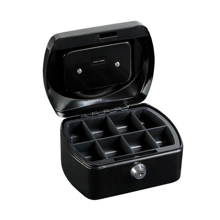 Produktbild: Idena Geldkassette Gr&ouml;&szlig;e 6 aus Metall 8 F&auml;cher schwarz 15,5x12x9cm