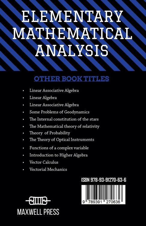 Produktbild: Elementary Mathematical Analysis