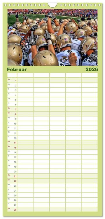 Produktbild: Familienplaner 2026 - American Football - athletisch und riskant mit 5 Spalten (Wandkalender, 21 x 45 cm) CALVENDO