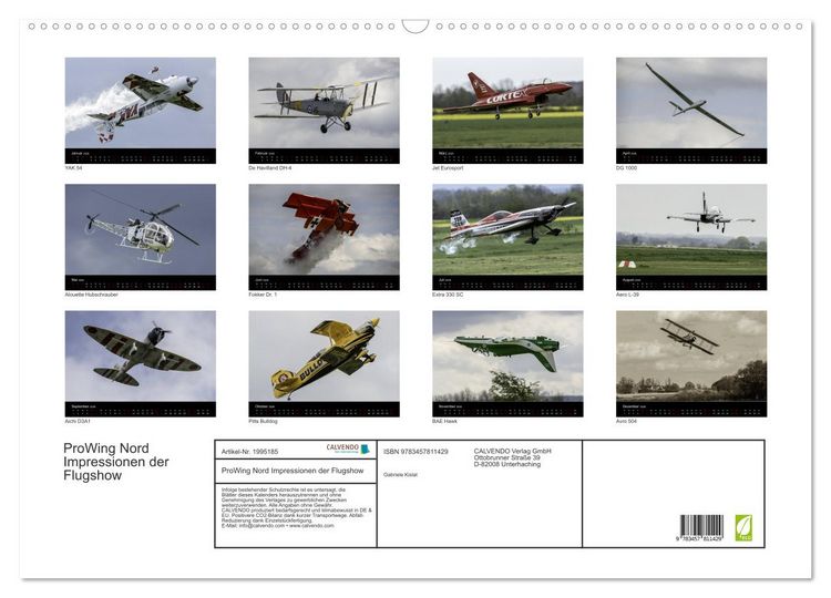 Produktbild: ProWing Nord Impressionen der Flugshow (Wandkalender 2026 DIN A2 quer), CALVENDO Monatskalender