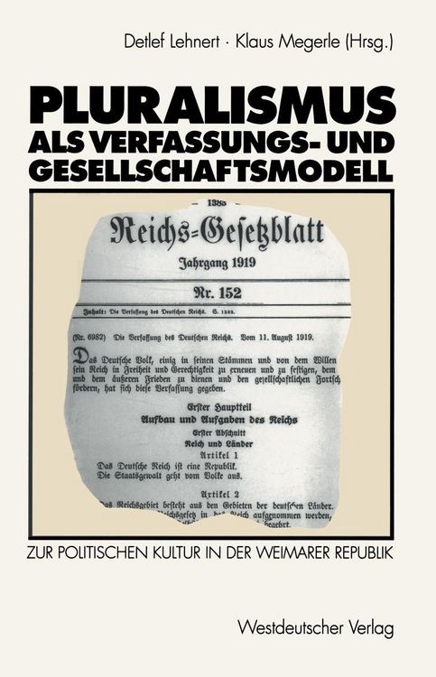 Produktbild: Pluralismus als Verfassungs- und Gesellschaftsmodell
