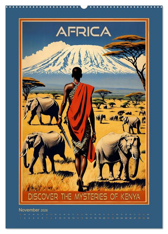 Produktbild: World Travel Poster - nostalgische Reise um die Welt (hochwertiger Premium Wandkalender 2026 DIN A2 hoch), Kunstdruck in Hochglanz