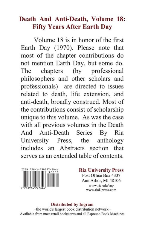 Produktbild: Death And Anti-Death, Volume 18: Fifty Years After Earth Day