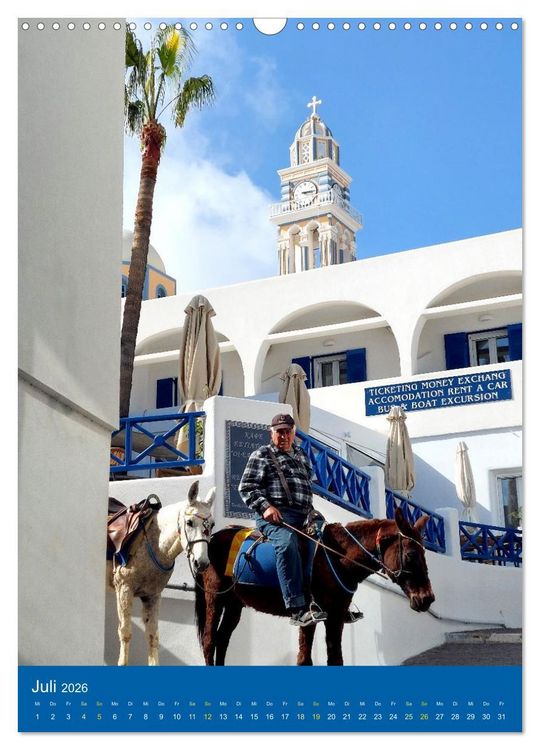 Produktbild: SANTORIN &ndash; Einziartige Motive der griechischen Trauminsel (Wandkalender 2026 DIN A3 hoch), CALVENDO Monatskalender