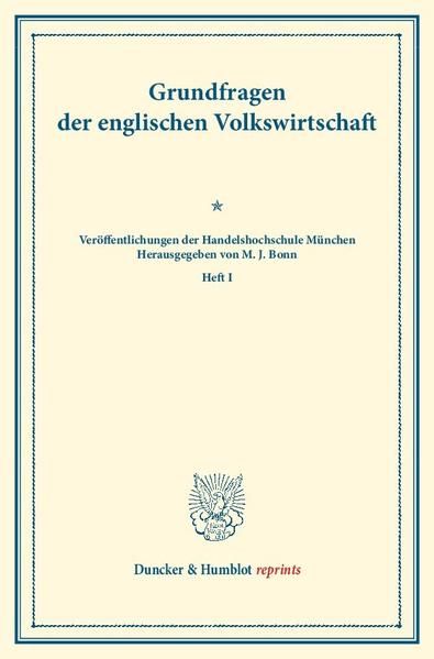 Produktbild: Grundfragen der englischen Volkswirtschaft.