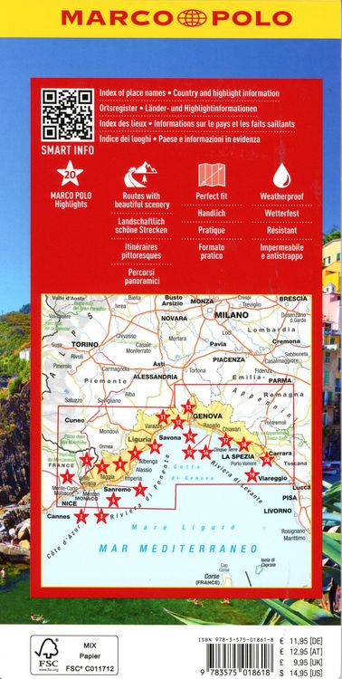 Produktbild: MARCO POLO Reisekarte Italien 05 Ligurien 1:150.000