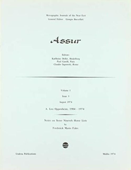 Produktbild: Buccellati, G: Leo Oppenheim, 1904-1974; Assur Notes on Some