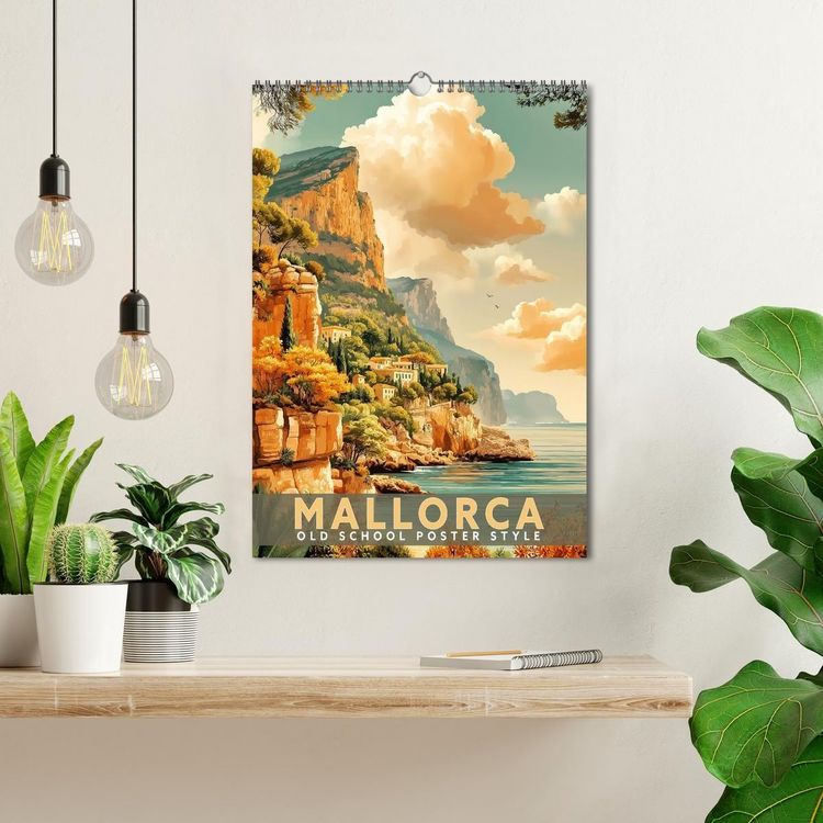 Produktbild: Mallorca - Old School Poster Style (Wandkalender 2027 DIN A3 hoch), CALVENDO Monatskalender