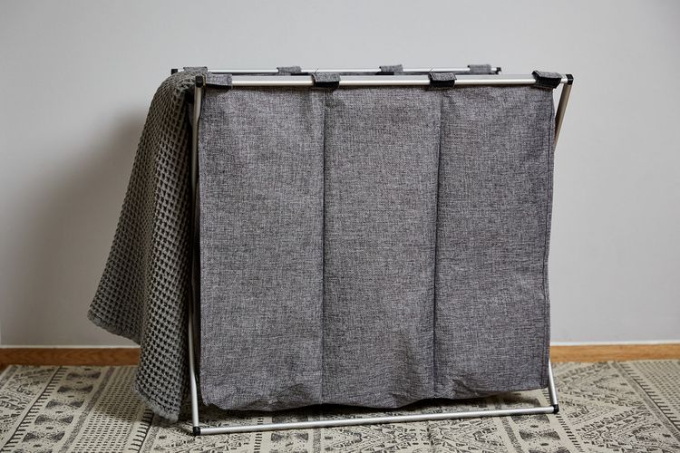 Produktbild: W&auml;schesammler Mod. Trio Grau meliert, W&auml;schekorb, 130 l